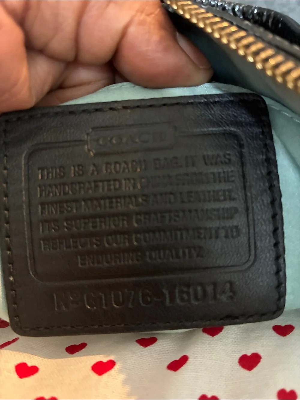 Coach Black Patent Hobo Bag with Gold Hardware